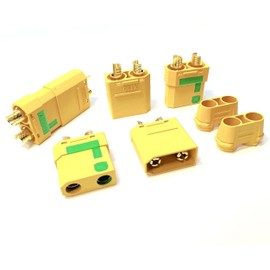 8 Pairs (16 Pieces) Original Amass XT90S XT90 Anti Flash High Voltage Premium Gold Verpolu Ngsicher Plug Connector Male Female with Protective Caps 90 A RC from Mr. Plug Model®