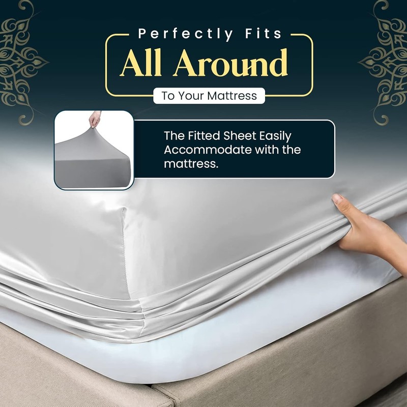 Sunshine Comforts Microfiber Fitted Sheets Super King Size Breathable, Anti