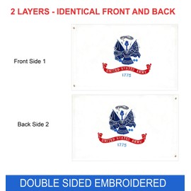 G128 - U.S. Army Military Flag 2ftx3ft 2x3 2'x3' Double Sided 2ply Embroidered Heavy Duty Brass Grommets