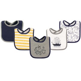 Hudson Baby Unisex Baby Cotton Bibs, Sea Captain, One Size