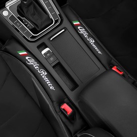 HENGYUESHANG 2pcs Car Faux Leather Car Seat Gap Filler Spacer Universal Seat Gap Filler Plug Compatible with Giulia Mito Giulietta 147 159 939 Brera Spider