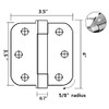 Heavy Duty 3 1/2" Inch Self-Closing Spring Loaded Door Hinge