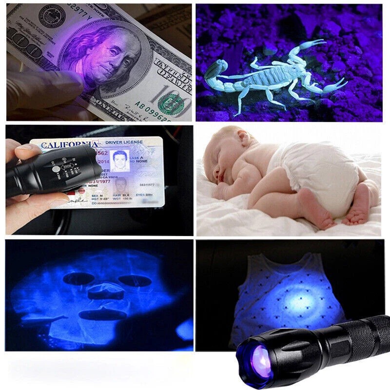 Unbranded UV Flashlight Black Light Super Bright 120000lm Torch Ultra