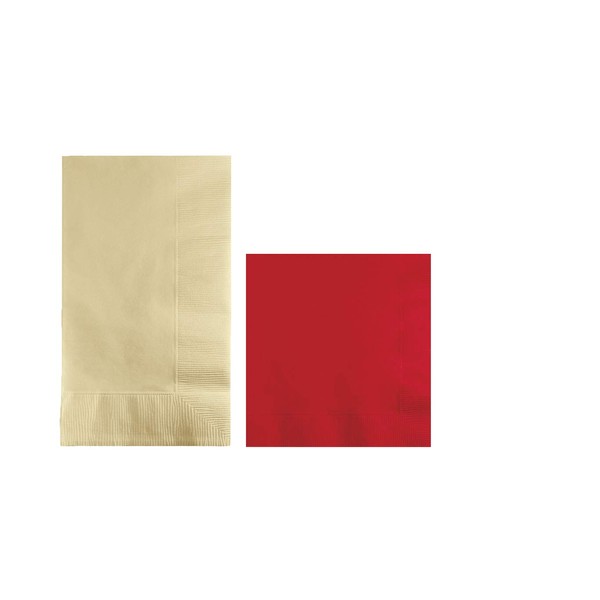 Converting Paper Bulk Party Napkin Bundle, 100 Ivory Dinner and