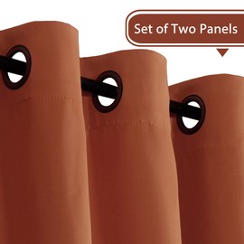 H.Versailtex Thermal Insulated Blackout Shades Formaldehyde-Free Kids Room Curtains,Grommet Top,52 by 63 - Inch - Burnt Orange - Set of 2 Panels