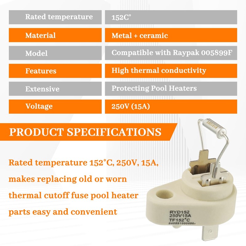 HUAREW Thermal Cut Off Fuse 152°C, Fusible Link Assembly Replacement