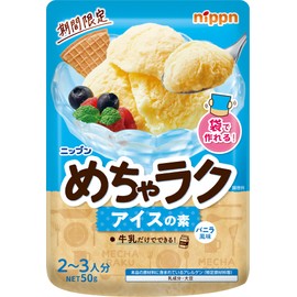Nippon Mecha Raku Ice Cream Vanilla Flavor, 1.8 oz (50 g) x 6 Packs
