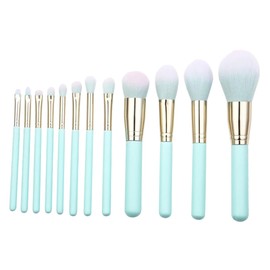 WOONEKY Professional Makeup Brushes 12pc Cosmetics Brush Kit Wood Handle Nylon Bristles No Shedding for Daily Professional Use