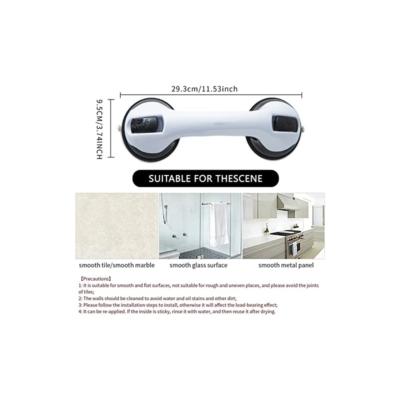 2 PCS Suction Bathroom Grab Rails, Portable Mobility Aids Safety
