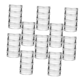 LABRIMP Portable Storage Solution 16pcs Transparent Travel Jars Leakproof Flip Cap for Creams Lotion Shampoo Spices Organized Travel Containers