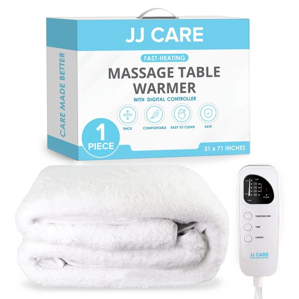 JJ CARE Massage Table Warmer 31"x71", Digital 5 Heat Control Massage Bed Warmer Fleece Pad w/Detachable 12 FT Cord, Table Warmer Massage Therapy w/Overheat Protection, Massage Table Heating Pad