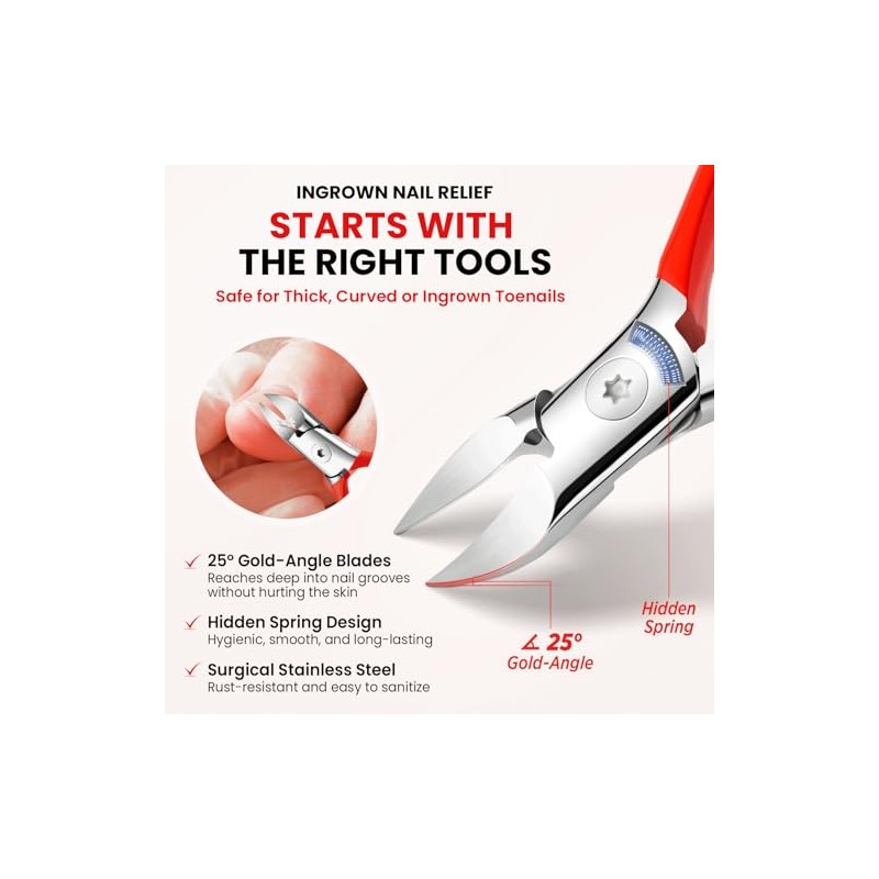 Ingrown Toenail Treatment Kit with Precision Clippers & Drops