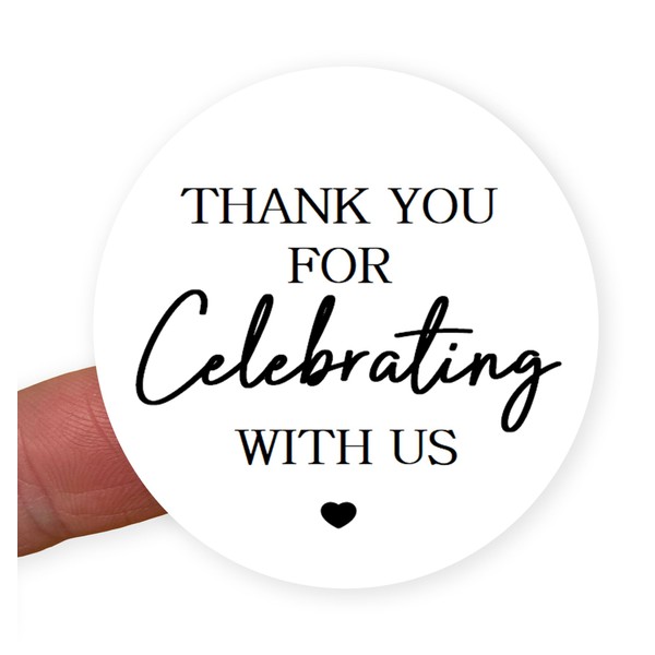 Thank You for Celebrating with Us Stickers – 45mm Round