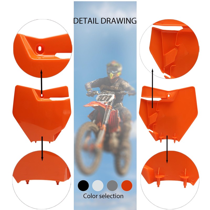 ABCERRSI Motorcycle Front Number Plate Dirt Bike Number Flat Plastic