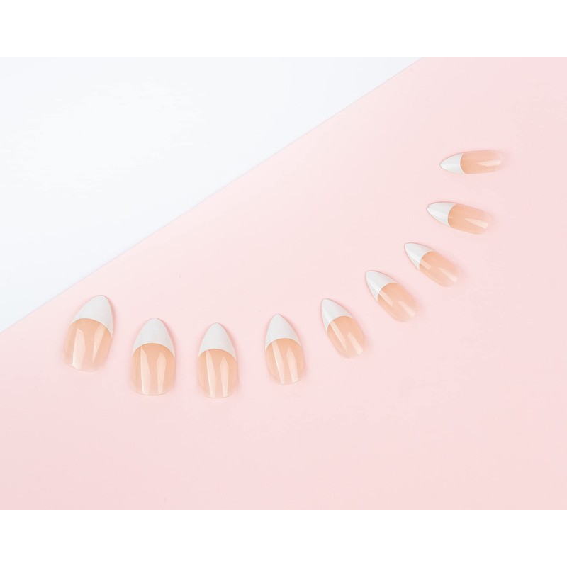 Acryl Oval Nägel 120-Stück Set, Französisch Bare