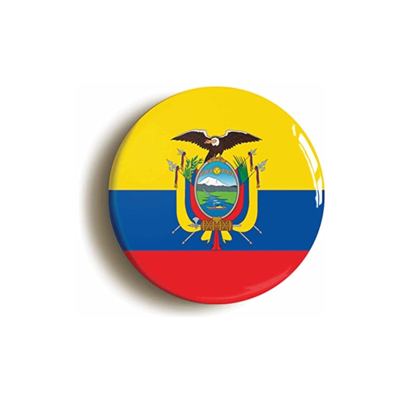 Ozorath ECUADOR ECUADORIAN NATIONAL FLAG BUTTON BADGE (1inch / 25mm