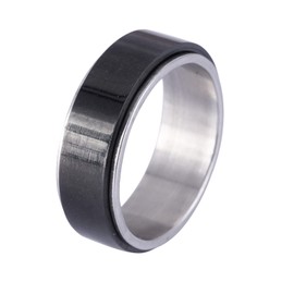 LUCKMAN Anillos Hombre Giratorios, Anillo Anti Ansiedad de Acero Inoxidable Color Negro y Plata – Joyería y Accesorios para Hombre, Regalos para Hombre Navidad, Regalos para Papá, Modelo Axel