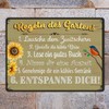 Rules of the Garden Rustic Style Metal Sign