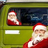 MIOLOE 2 PCS 3D Santa Claus Car Rear Window Sticker