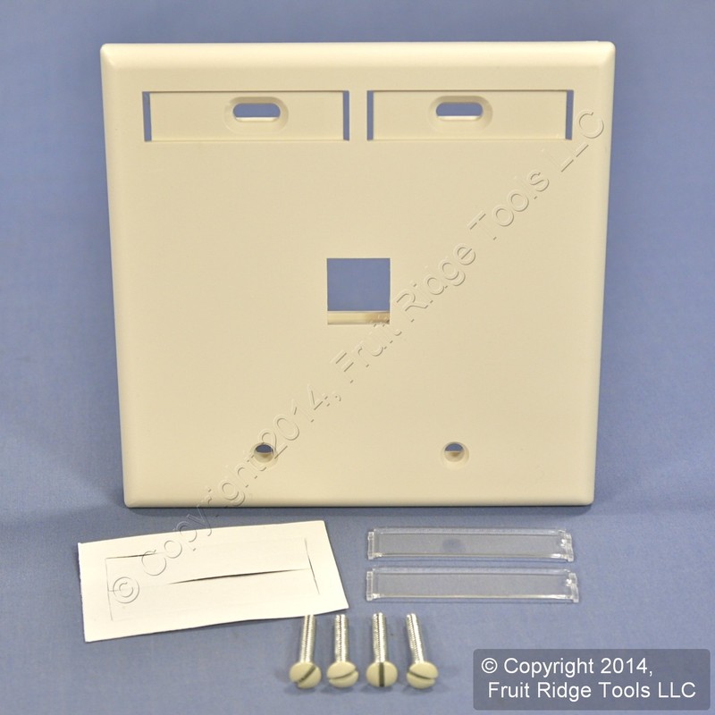 Leviton 1-Port Dual Gang QuickPort Wallplate with ID Windows, 42080-1TP,