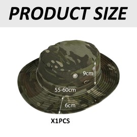 EHDWXVZM 1 Piece Camouflage Bucket Hat, Outdoor Sun Protection Bucket Hat, Mountaineering Sun Hat, Fishing Hat, Breathable Sun Protection Hat, Outdoor Equipment, Jungle Bucket Hat, dark green