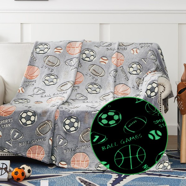 Wink Deer Glow in The Dark Kids Throw Blanket, Sports