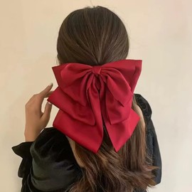 HAPVITAL Hair Ornament, Hair Clip, Office, Simple, Hair Accessory, Cute, Clip, Large, Popular, Korean Style, Brand (Red)