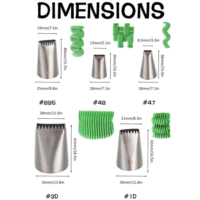 Basketweave Piping Tip for Stripes, Ribbons, Rows, Woven Designs on