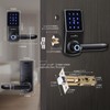 GEKRONE Smart Fingerprint Lock with Lever Handle, Keypad Touchscreen Keyless