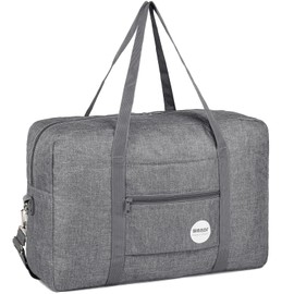 Cabin Bag 45x36x20 for Easyjet Airlines Underseat Travel Bag Holdall Bag Carry on Hand Luggage Weekend Bag for Women and Men (Denim Grey 25L with Shoulder Strap)
