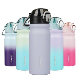 BJPKPK Water Bottle with Straw 18oz Insulated Water Bottles Reusable Stainless Steel Metal Thermal Flask with Leak Proof Lockable Lid and Carry Handle,Iceberg