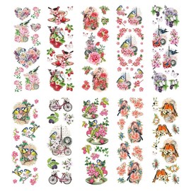 Ideen mit Herz Transparent Stickers, 10 Sheets of 10 cm x 30 cm, Colourful Stickers for Crafts & Decorating (Vintage Birds & Butterflies)