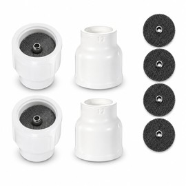4 Pack #12 White Ceramic TIG Cups with 1/8 Mesh Diffusers