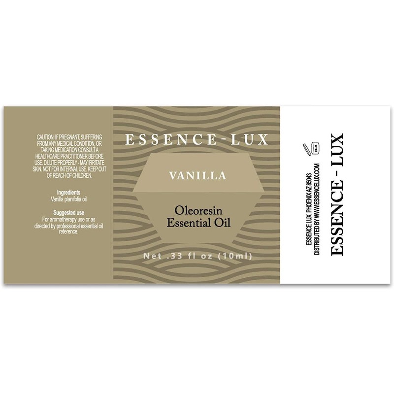 Essence-Lux 10ml Oils - Vanilla Essential Oil - 0.33 Fluid