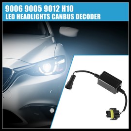 Hihaha LED Car Headlight Canbus Decoder 9006 9005 9012 H10 Error Free Warning Resistors Decoder Replacement Anti Flicker Resistor Plastic Black (Set of 2) Durable Material