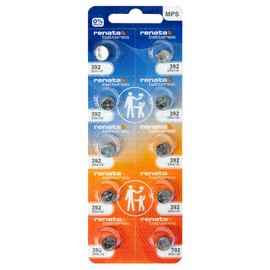 Renata 392 SR41W Batteries - 1.55V Silver Oxide 392 Watch Battery (10 Count)