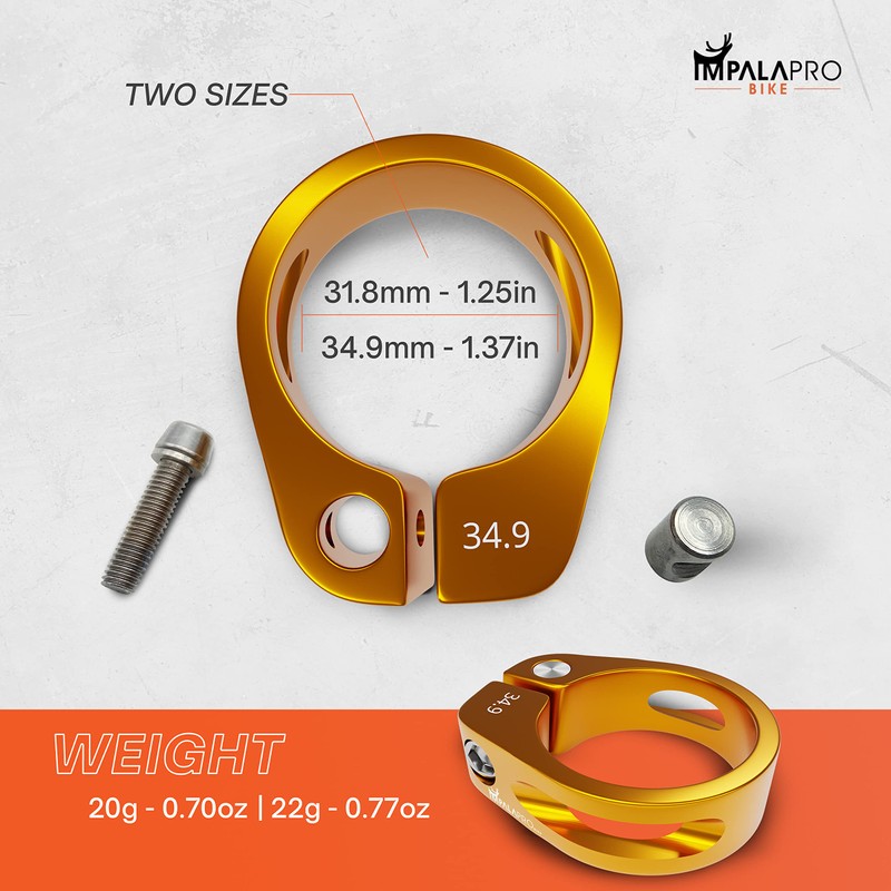 IMPALAPRO Bicycle Seat Clamp - Seat Clamp 34.9/31.8 - Aluminium