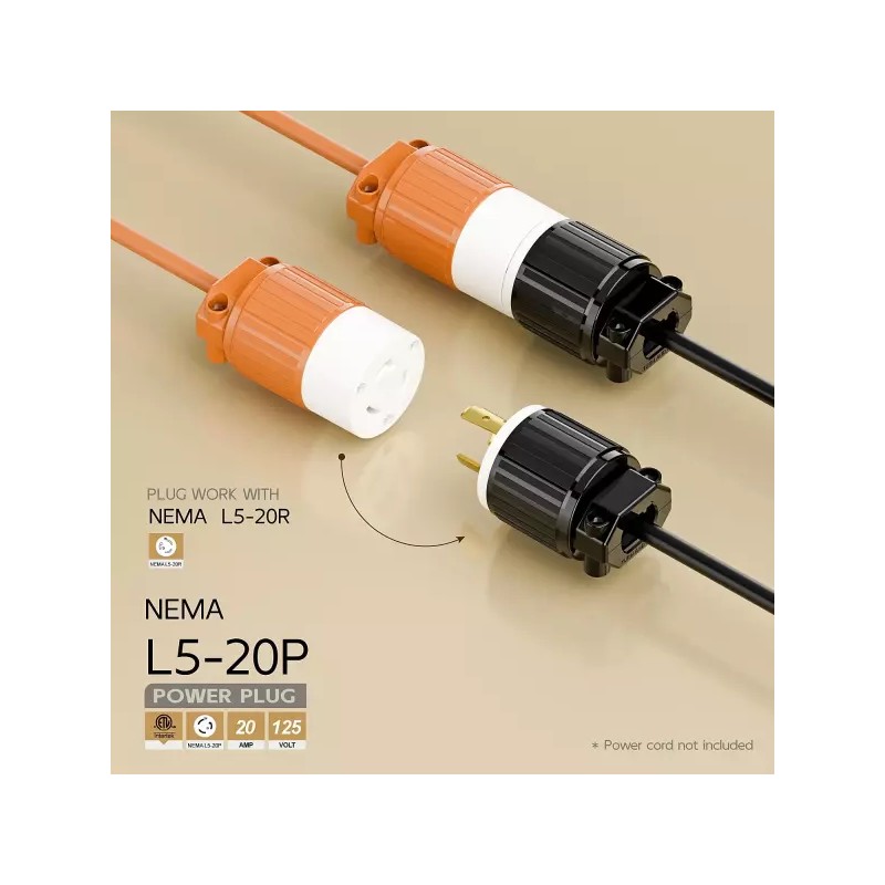 NEMA 네마 L520P 20암페어 125볼트 커넥터 L520 플러그 잠금 코드