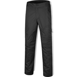 V VALANCH Men's Rain Pants Waterproof Rain Overall Pants Windproof Breathable Rain Outdoor Pants(001-Black,L)