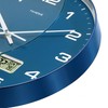 TIMESS 12-Inch Non-Ticking Analog Wall Clock with LCD Display, Blue
