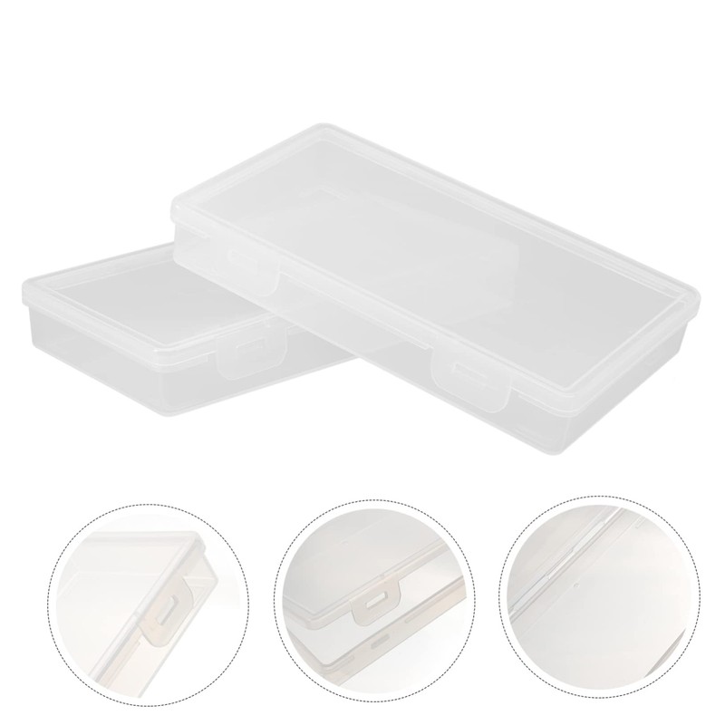 DOITOOL 2Pcs Transparent Cards Organizer Cases Durable Plastic Storage Boxes