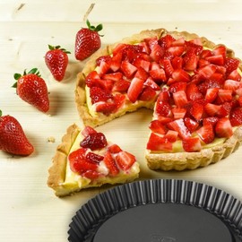 Dr. Oetker Obstkuchenform Ø 22 cm, klassische Backform für köstlichen Tortenboden, Quicheform aus Stahl mit Antihaftbeschichtung, Menge: 1 Stück