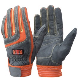 TONBOREX Kevlar Fiber & Cowhide Glove K-505 Orange S Size Cut-Resistant Glove Para-aramid x Meta-aramid W-knit Ceramic Leather Gun Cut 3D Sewing Glove Fire Brigade Training Firefighting Disaster