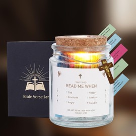 Bible Verse Jar Night Light, Read Me When Bible Verses Jar, Bible Accessories, Graduation Gifts for Women, Men, Religious Gifts for Girl, Christian Gift for Sister, Inspirational Gift for Friend