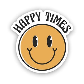 VulgrCo Smiley Face Happy Times Funny Sticker Vinyl Waterproof UV Resistant Decal for Phones Laptops Water Bottles Tumblers Boats Cars Trucks Windows Kayak 3" inch Bumper Stickers