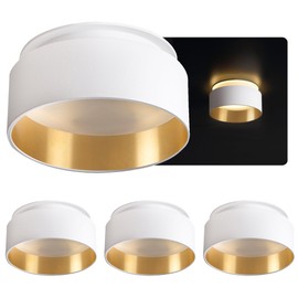 SSC-LUXon Sudara Ceiling Recessed Spotlight Indirect Light – Spot Design Spotlight Gold White Recessed Ceiling Light for GU10 / Module Pack of 4