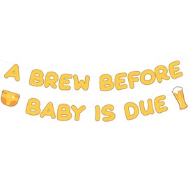 Sursurprise Beer Baby Shower Decorations, A Brew Before Baby Is Due Banner for Boys and Girls A Baby Is Brewing Baby Shower Gender Reveal Party Supplies