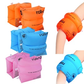 Arm Floaties for Kids 6-12 Yrs - Toddler Floaties Pool Swim Floats Inflatable Swim Arm Bands Floater Sleeves, PVC Thickened (6 Pack)