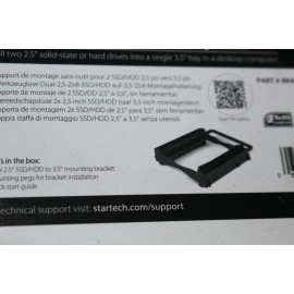 StarTech.com Dual 2.5" SSD/HDD Mounting Bracket for 3.5? Drive Bay - Tool-Less