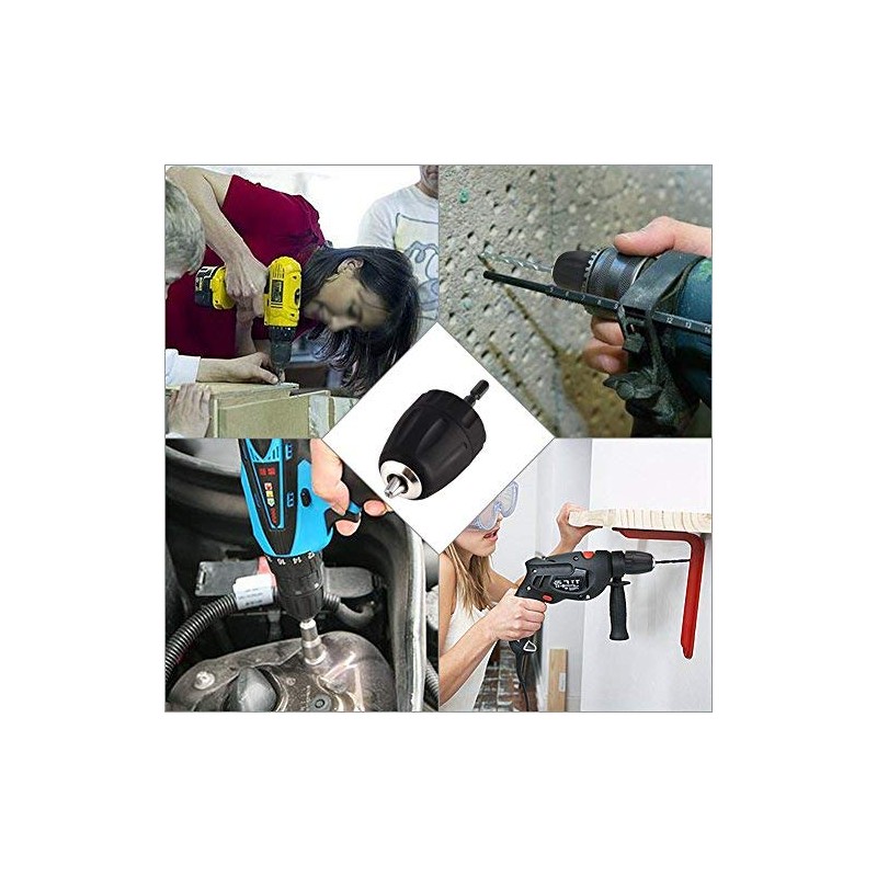 DeWin Chuck Screwdriver, Adapter Drill Bit 3/8-24UNF 0.8-10MM Keyless Drill